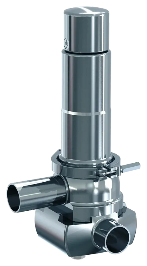 GOETZE Hygienic 4060 stainless steel safety valve with pipe connections