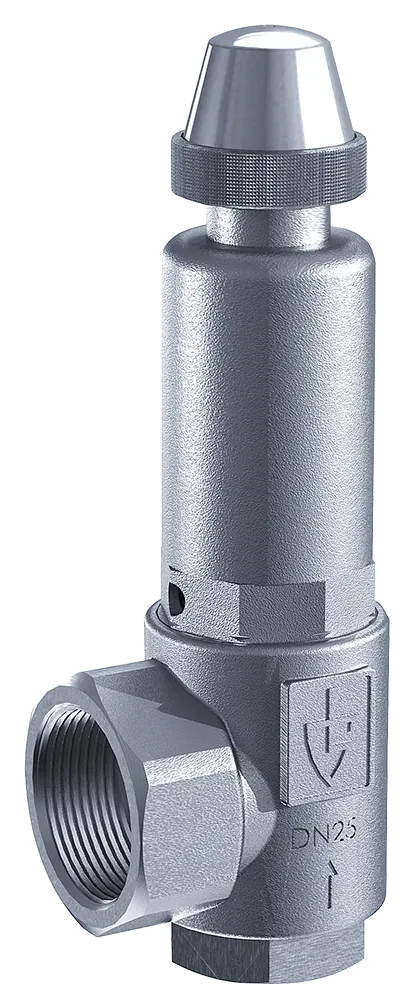 GOETZE 451 stainless steel angle safety valve, threaded