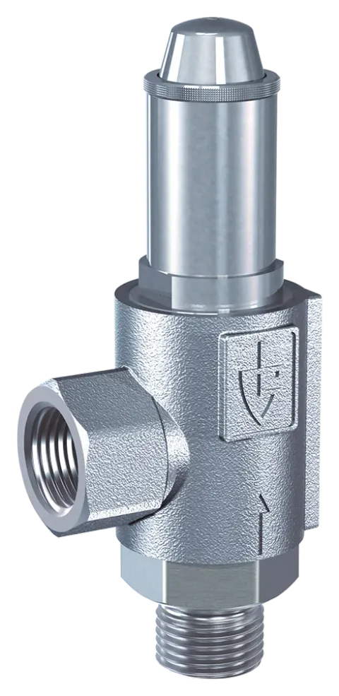 GOETZE 461 stainless steel angle safety valve 1/4" to 1/2"