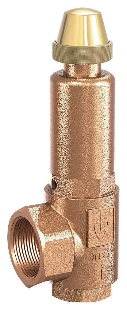 GOETZE 851 gunmetal angle safety valve, threaded