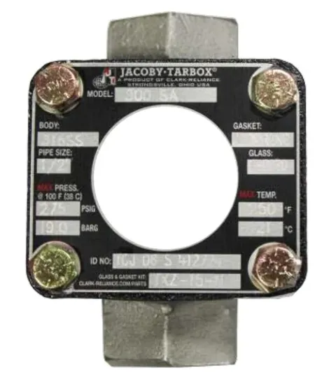 Jacoby-Tarbox Bulls-Eye 100-ST / 100-SA threaded sight flow indicator, 150 psig and Class 150