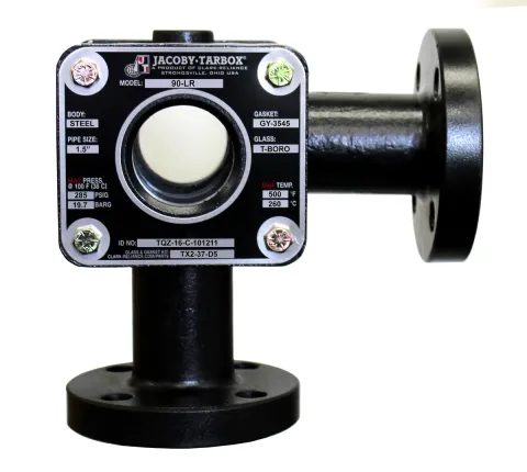 Jacoby-Tarbox 90-LR 90° flanged sight flow indicator, Class 150 and 300