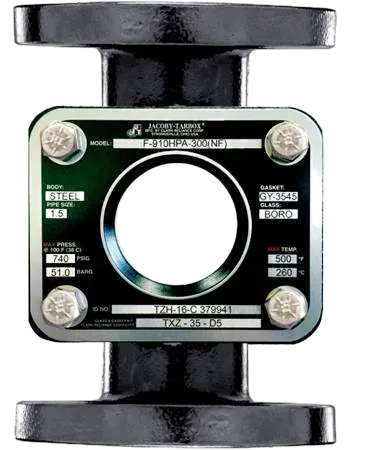 Jacoby-Tarbox Bulls-Eye F-910HPA high pressure flanged sight flow indicator, Class 300 to 1500